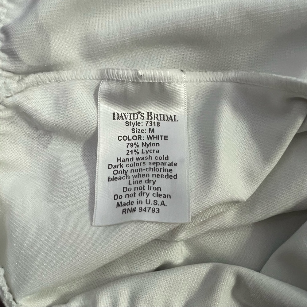 David's Bridal Tea Length Control Slip Style 7318 White Size Medium - Picture 3 of 3